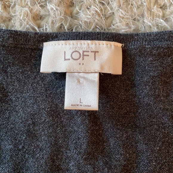 LOFT Grey Cotton Sweater - Picture 4 of 5